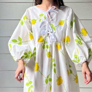 Christian Dior | Handmade Vintage Christian Dior Yellow Roses Dress SKU 07066